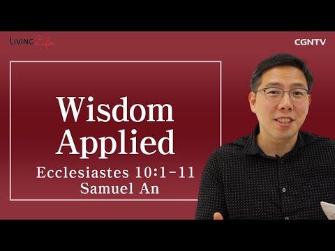 [Living Life] 12.28 Wisdom Applied (Ecclesiastes 10:1-11) - Daily Devotional Bible Study