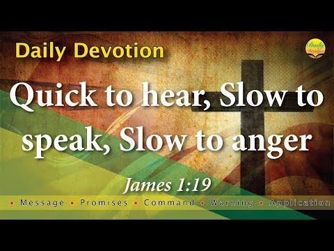 Quick to hear, Slow to Speak, Slow To Anger - James 1:9 with MPCWA