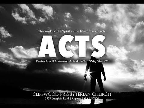 Acts 4:32-37  "Why Share?"