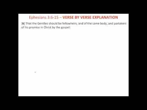 Verse By Verse Online Bible Study - Ephesians 2:18-21; 3:1-15