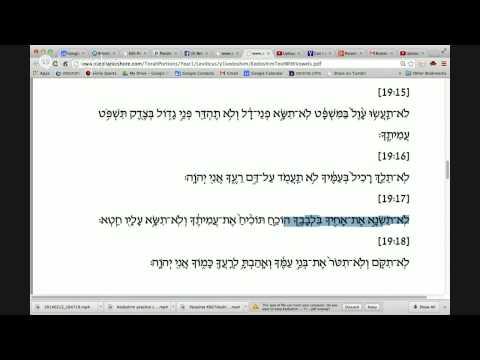 Parashat K'doshim -- Triennial I -- Aliyah 4 -- Leviticus 19:15-20