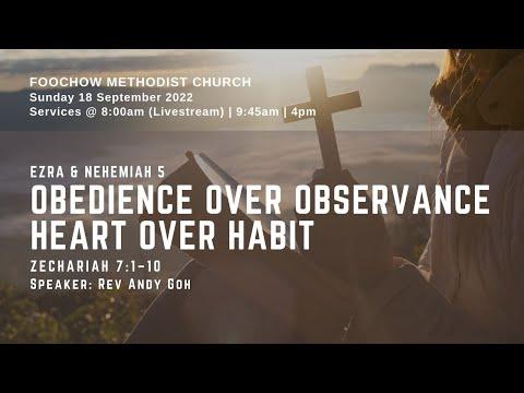Obedience over observance heart over habit - Zechariah 7:1-10