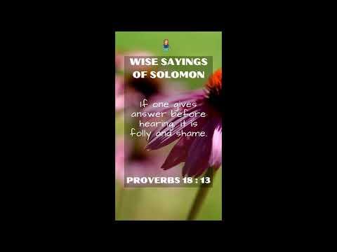 Proverbs 18:13 | NRSV Bible - Wise Sayings of Solomon