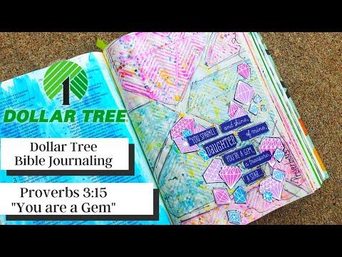 Dollar Tree Bible Journaling - Proverbs 3:15 - You are more precious than jewels