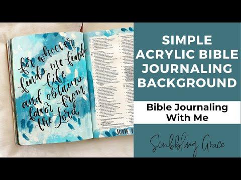 Simple Acrylic Bible Journaling In Interleaved Journaling Bible- Proverbs 8:35
