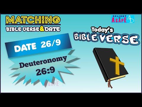 Date 26/9 | Deuteronomy 26:9 | Matching Bible Verse - Today's Date | Daily Bible verse