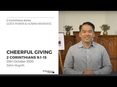 Cheerful Giving (2 Corinthians 9:1-15) - 25 October 2020