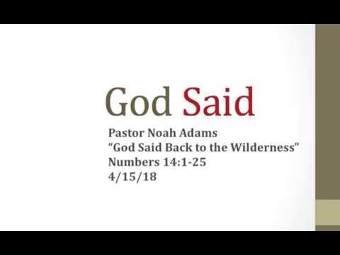 Numbers 14:1-25 sermon - God Said Back to the Wilderness