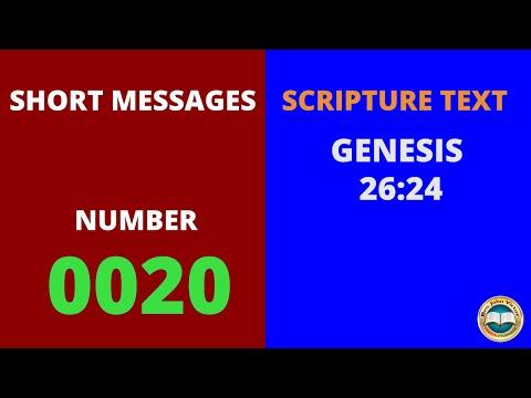 SHORT MESSAGE (0020) ON GENESIS 26:24