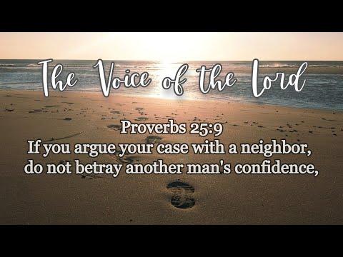 Proverbs 25 :9 The Voice of the Lord   August 26, 2021 by Pastor Teck Uy