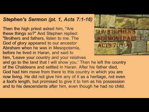 17. Stephen's Sermon (part 1,  Acts 7:1-14)