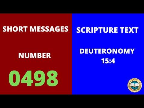 SHORT MESSAGE (0498) ON DEUTERONOMY 15:4 || క్లుప్త వర్తమానములు - ద్వితీయోపదేశకాండము 15:4