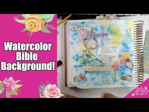 Watercolor Bible Backgrounds in Your Bible: Bible Journaling Isaiah 61:11 With Justine