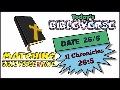 Daily Bible verse | Matching Bible Verse-today's Date | 26/5 | 2 Chronicles 26:5 | Bible Verse Today