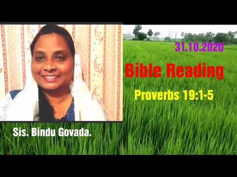 31.10.2020 Bible Reading, Proverbs 19:1-5