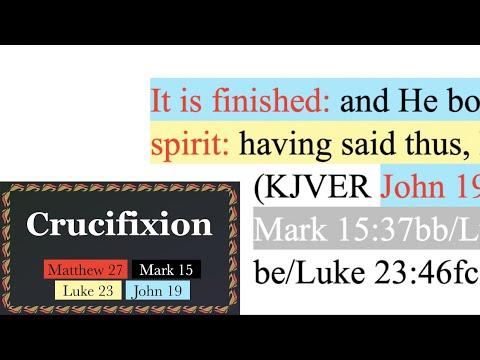 708. 6th & 7th; It Is Finished, & My Spirit. Matthew 27:49-50, Mark 15:36-37, Luke 23:46, John 19:30