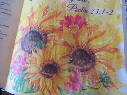 Technique Thursday #73 Psalm 23:1-2 Tissue Paper Bible Journal Page