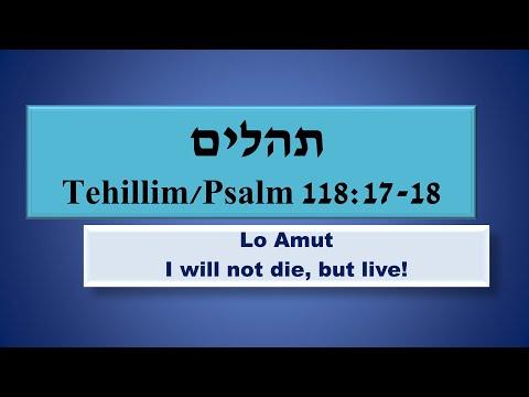 Lo Amut! I will not die, but live. Psalm 118:17-18. Hallel Psalms.