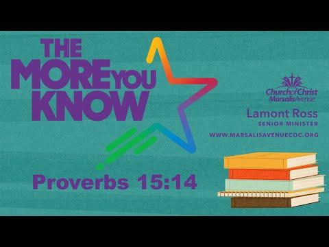 The More You Know - Proverbs 15:14