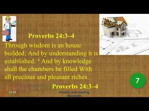 12-24. Wisdom, Understanding, Knowledge, Proverbs 24:3-4