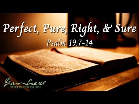 PERFECT, PURE, RIGHT, AND SURE - Psalm 19:7-14