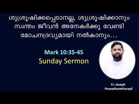 30 August 2020 | Sunday Gospel Study: Mark 10:35-45 | Fr. Joseph Poovathumtharayil