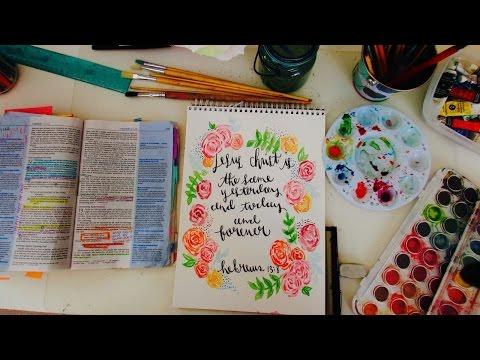 Watercolor Speed Painting Bible Art Hebrews 13:8 | Christian Inspiration