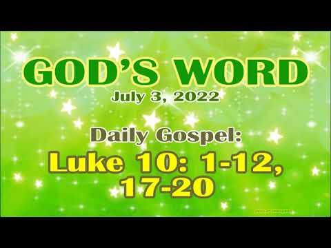Daily Bible Verse July 3, 2022 Luke 10: 1-12, 17-20 God's Word  Bible Reading