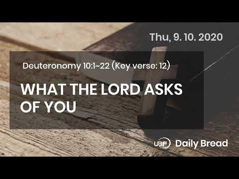 UBF Daily Bread, Deuteronomy 10:1~22, 9.10.2020