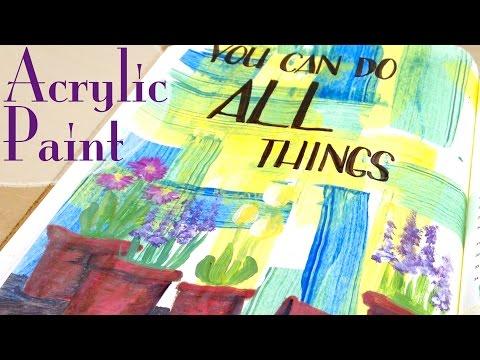 Bible Journaling HOW-TO: Acrylic Paint | You Can Do All Things (Job 42:2)