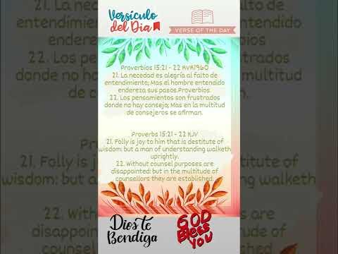 Versiculo De Hoy/Today&#39;s Verse: Proverbios/Proverbs 15:21-22