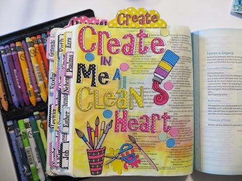 Technique Thursday #40: Psalm 51:10  - Create In Me Bible Journaling Page