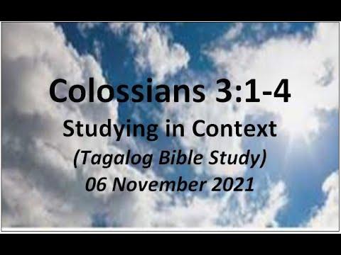 Colossians 3:1-4 Tagalog Bible Study