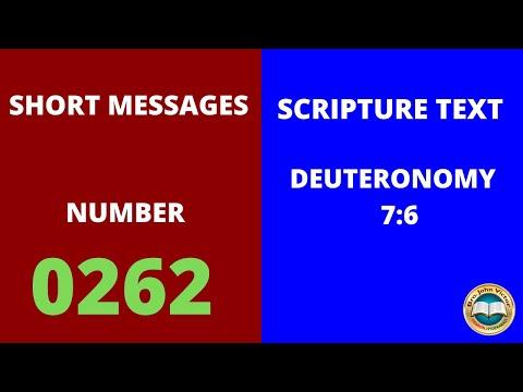 SHORT MESSAGE (0262) ON DEUTERONOMY  7:6