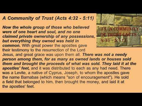 13. A Community of Trust (Acts 4:31 - 5:11)