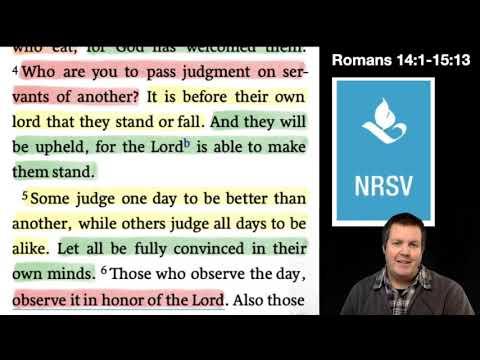 Table View Methodist Church Bible Study - Romans 14:1-15:6