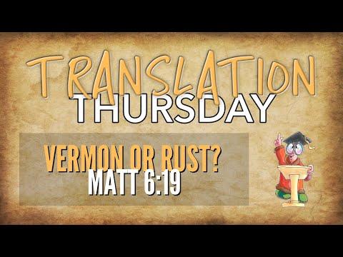What Eats our Treasures? Vermin or Rust? (Matt 6:19)