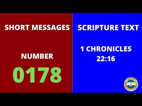 SHORT MESSAGE (0178) ON 1 CHRONICLES 22:16