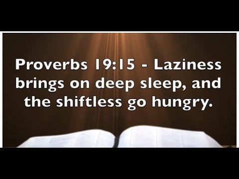 Proverbs 19:15 -  Are You Lazy?