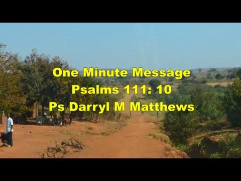 One Minute Message - God's Word Brings Good Understanding - Psalms 111:10