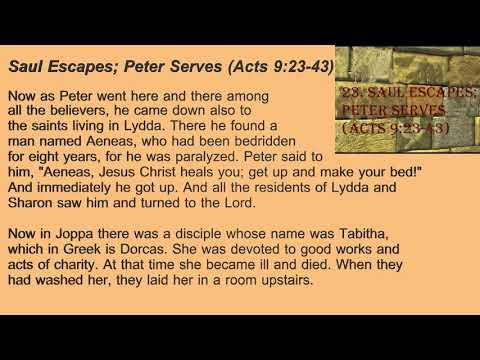 23. Saul Escapes and Peter Serves (Acts 9:23-43)