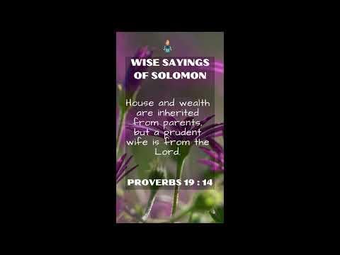 Proverbs 19:14 | NRSV Bible - Wise Sayings of Solomon