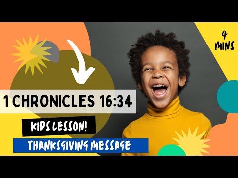Kids Bible Devotional - Give thanks! | Thanksgiving | 1 Chronicles 16:34