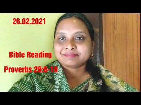 26.02.2021 Bible Reading, Proverbs 28:6-10