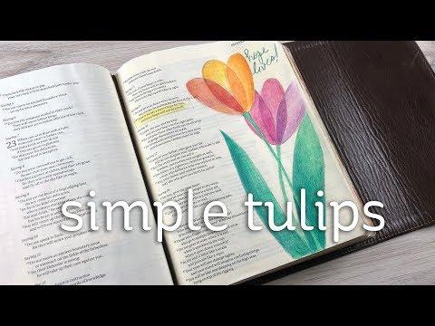 Bible Journaling Simple Tulips (Proverbs 23:18)