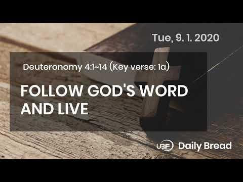 UBF Daily Bread, Deuteronomy 4:1~14, 9.1.2020