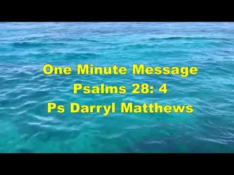 One Minute Message - Can You Let God Handle Your Enemies? - Psalm 28: 4 #psalms #darrylmatthews