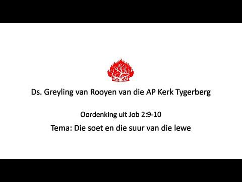 Ds. Greyling van Rooyen - Oordenking uit Job 2:9-10