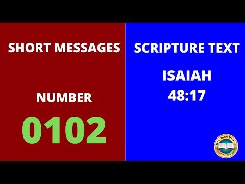 SHORT MESSAGE (0102) ON ISAIAH 48:17