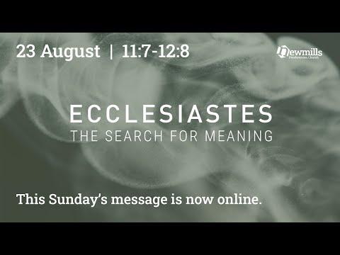 Sunday 23 August  |  Ecclesiastes 11:7-12:8